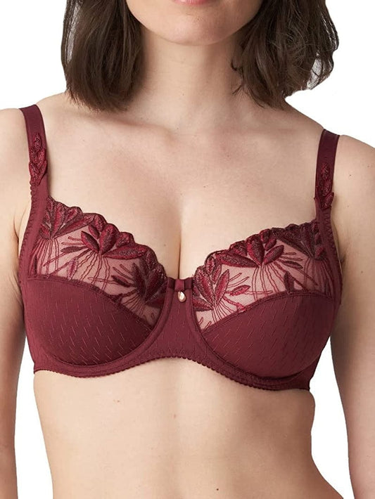 Primadonna Orlando - Women'S - Underwired Bra - with Lace - Large Sizes Deep Cherry / I
