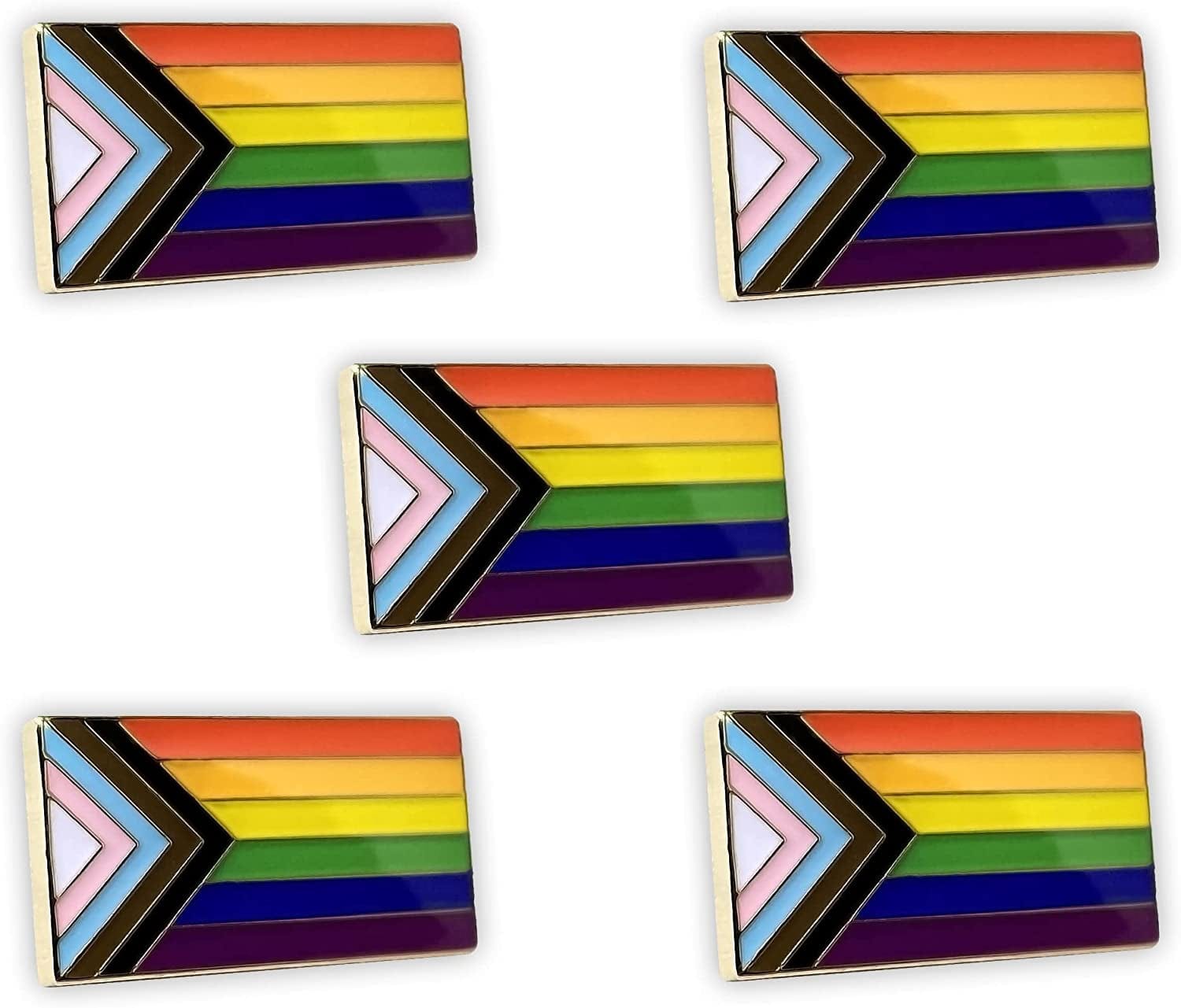 Progress Pride Flag LGBTQ Lapel Pin - LGBT Badge Equality Gay Lesbian Bisexual Transgender Supports Rainbow Brooch 5