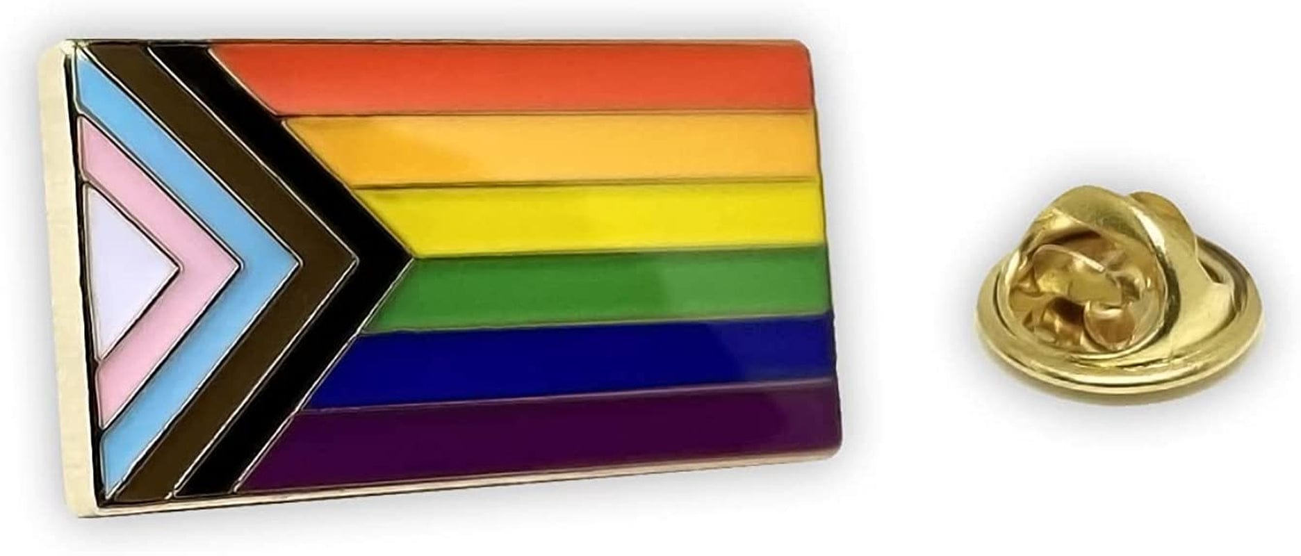 Progress Pride Flag LGBTQ Lapel Pin - LGBT Badge Equality Gay Lesbian Bisexual Transgender Supports Rainbow Brooch 1