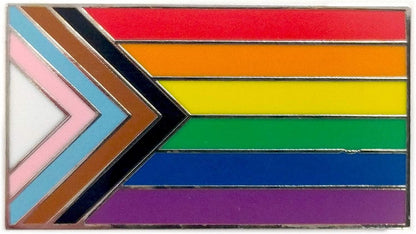 Progress Pride Flag LGBTQ POC Transgender Flag Enamel Pin - Lapel or Fabric Pin