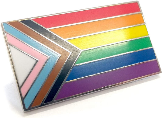 Progress Pride Flag LGBTQ POC Transgender Flag Enamel Pin - Lapel or Fabric Pin