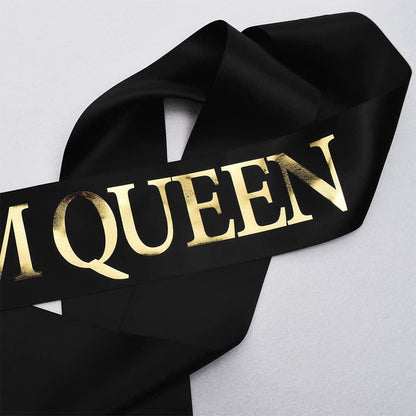 "Prom King" And"Prom Queen" Sashes - Graduation Party School Party Accessories, Black with Gold Print Apparel & Accessories > Clothing Accessories > Sashes TTCOROCK   