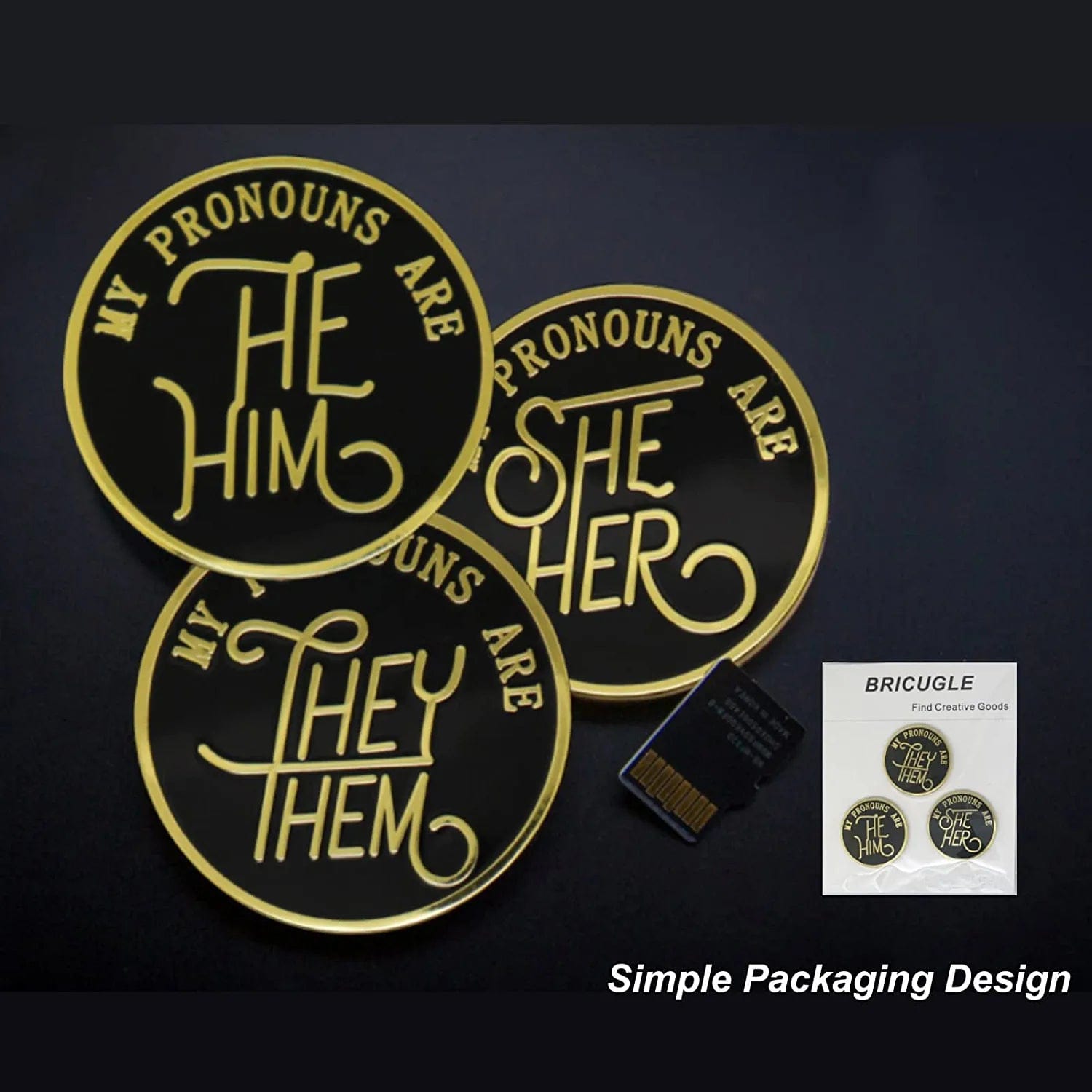 Pronoun Pins, My Pronouns Are Gender Identity Pins, Non Binary Pronoun Pin Stainless Steel, Pronouns Enamel Pin for Backpack, Lapel, Hat, Gifts