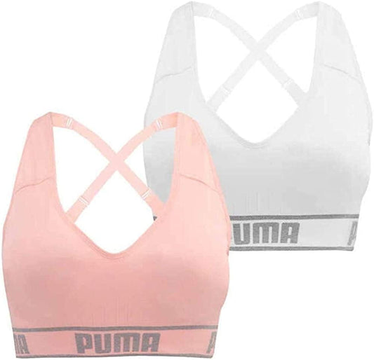 PUMA Women'S Seamless White-pink / X-Large