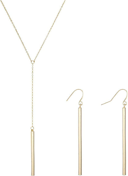 Punk Simple Style Gold/Silver Plated Lightning Long Exaggerated Square Geometric Stick Drop Dangle Earring for Women F-gold-2