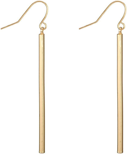 Punk Simple Style Gold/Silver Plated Lightning Long Exaggerated Square Geometric Stick Drop Dangle Earring for Women A-EARRING