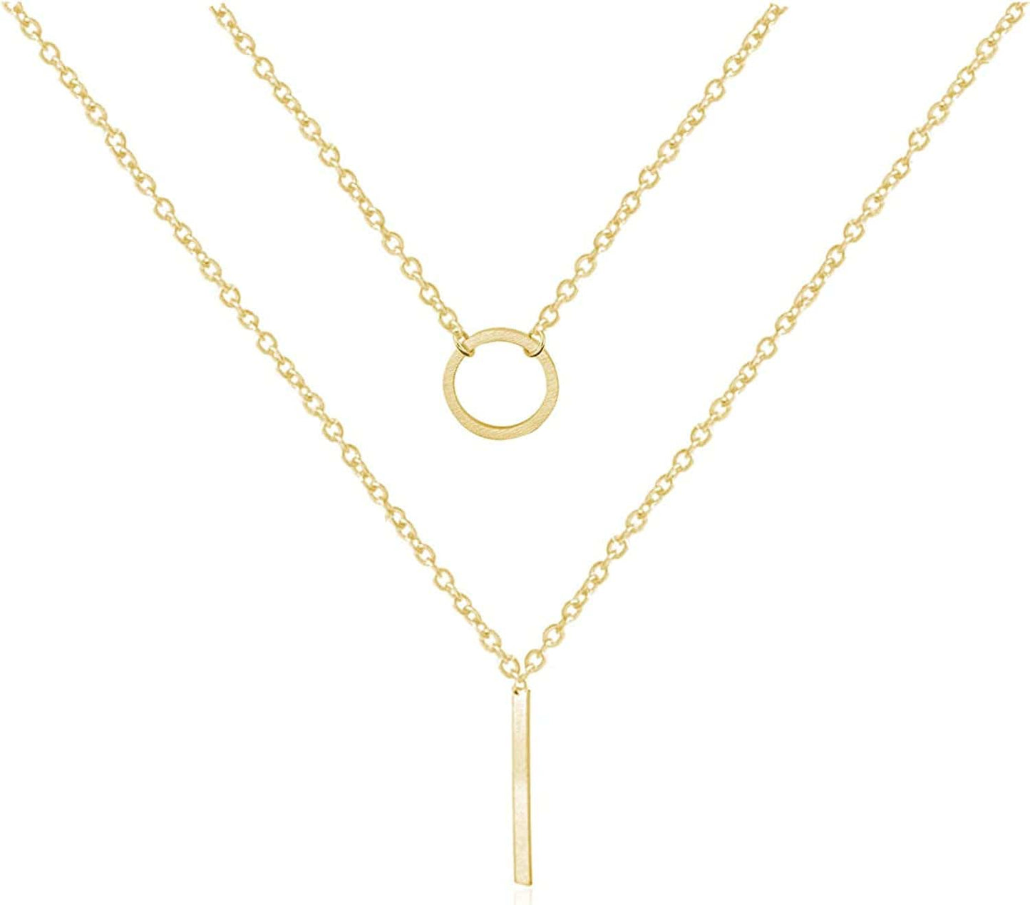 Punk Simple Style Gold/Silver Plated Lightning Long Exaggerated Square Geometric Stick Drop Dangle Earring for Women I-3:gold circle bar necklace