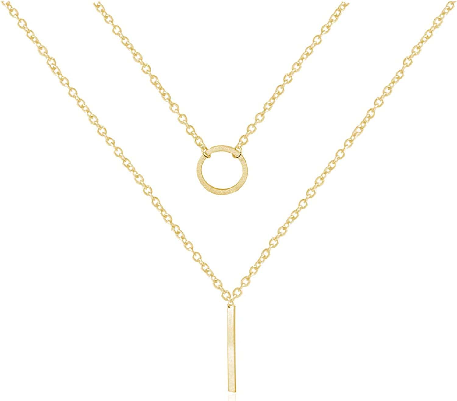 Punk Simple Style Gold/Silver Plated Lightning Long Exaggerated Square Geometric Stick Drop Dangle Earring for Women I-3:gold circle bar necklace