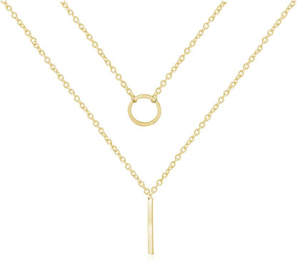 Punk Simple Style Gold/Silver Plated Lightning Long Exaggerated Square Geometric Stick Drop Dangle Earring for Women I-3:gold circle bar necklace