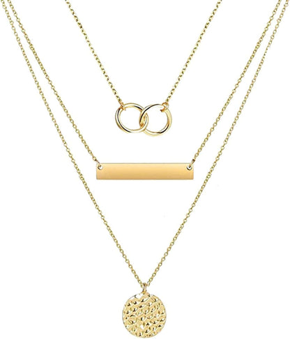 Punk Simple Style Gold/Silver Plated Lightning Long Exaggerated Square Geometric Stick Drop Dangle Earring for Women I-1:gold layered necklace