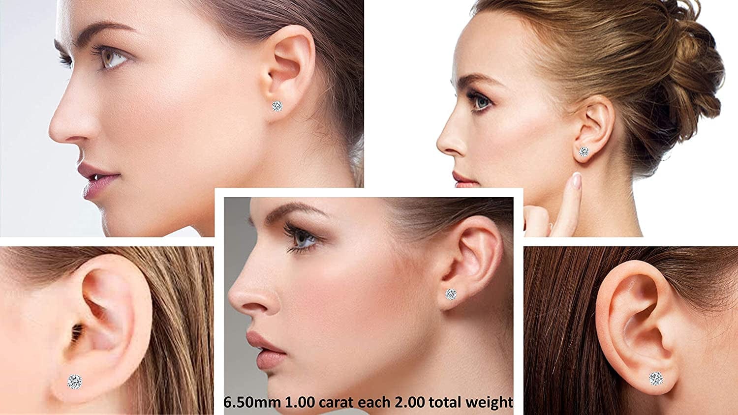 Pure Brilliance 4 Prong 2.00Cttw Stud Earrings & 1.50Ct Solitaire Necklace Jewelry Set (W)