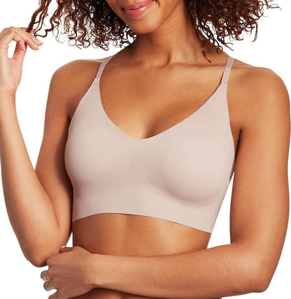 Pure Comfort Lace Bralette, Padded Pullover Wireless Bra, Our Best Bralette with Racerback Evening Blush / Large