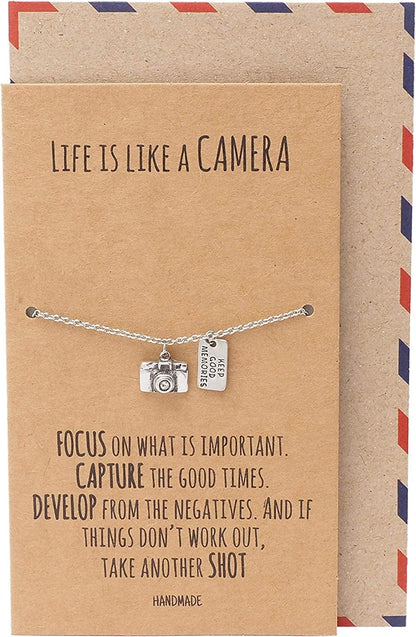 Quan Jewelry Cute Vintage Camera Miniature Jewelry for Women, Photography Gifts Bracelet