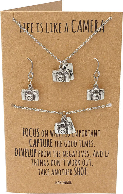 Quan Jewelry Cute Vintage Camera Miniature Jewelry for Women, Photography Gifts