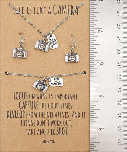 Quan Jewelry Cute Vintage Camera Miniature Jewelry for Women, Photography Gifts