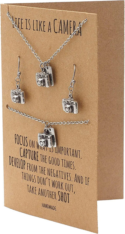 Quan Jewelry Cute Vintage Camera Miniature Jewelry for Women, Photography Gifts