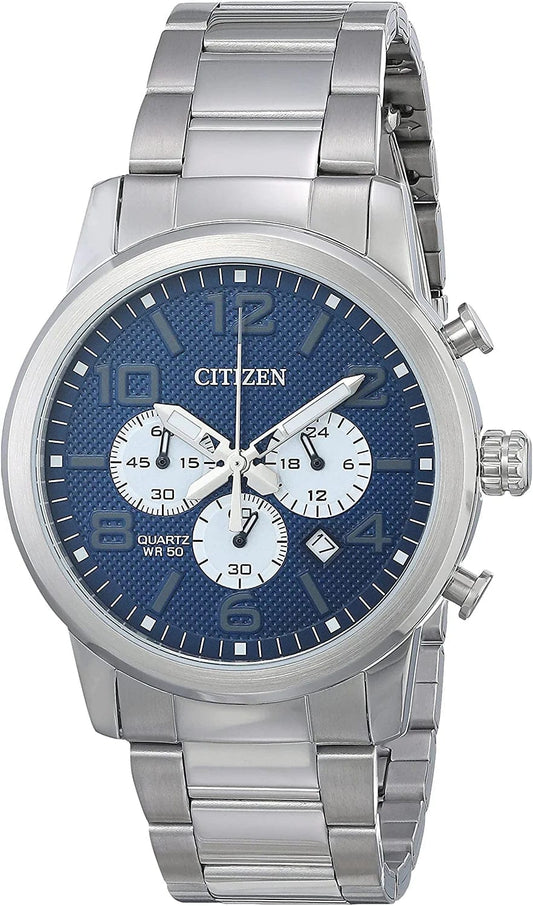 Quartz Mens Watch, Stainless Steel, Classic Silver-Tone