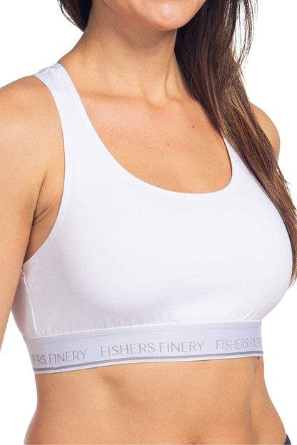 Racerback Bralette - Everyday Comfort Wireless and Seamless Ultra Soft White / Small