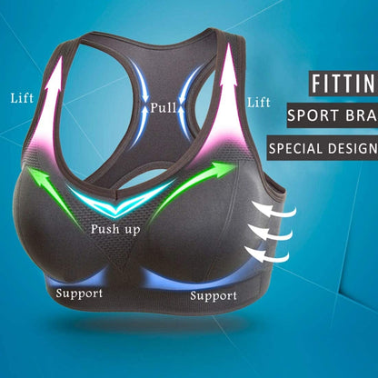 Racerback Sports Bras for Women - Padded Seamless High Impact Support for Yoga Gym Workout Fitness