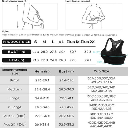 Racerback Sports Bras for Women - Padded Seamless High Impact Support for Yoga Gym Workout Fitness