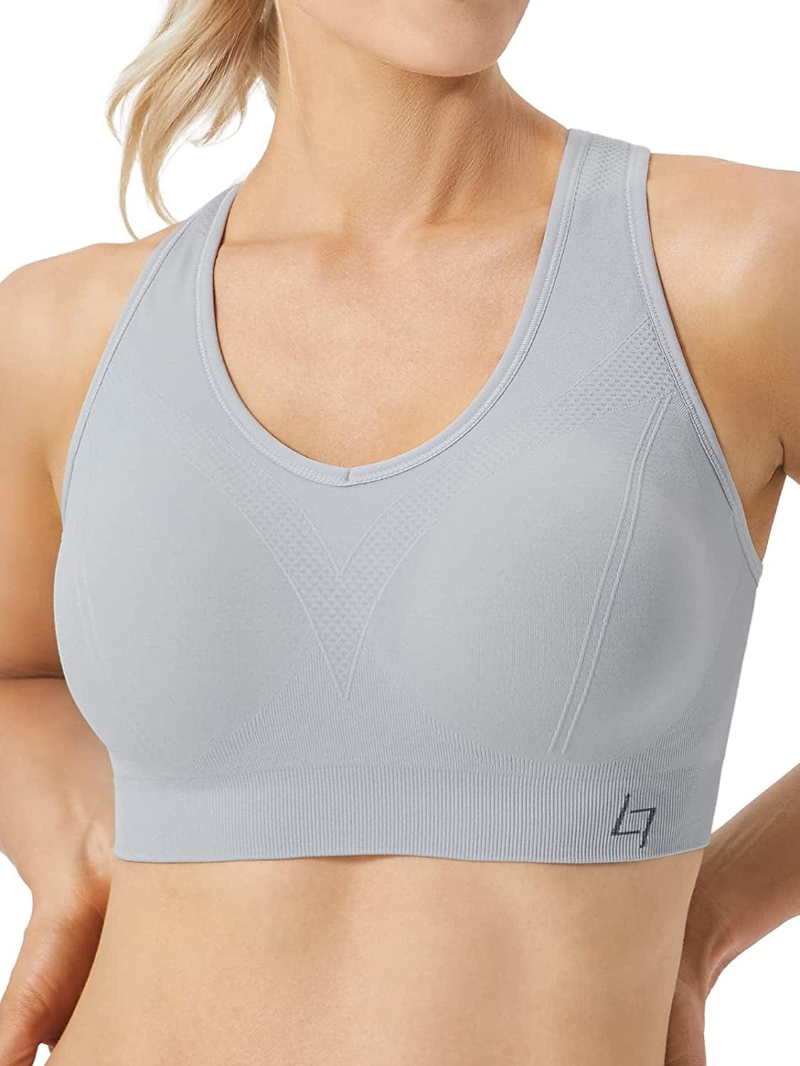 Racerback Sports Bras for Women - Padded Seamless High Impact Support for Yoga Gym Workout Fitness