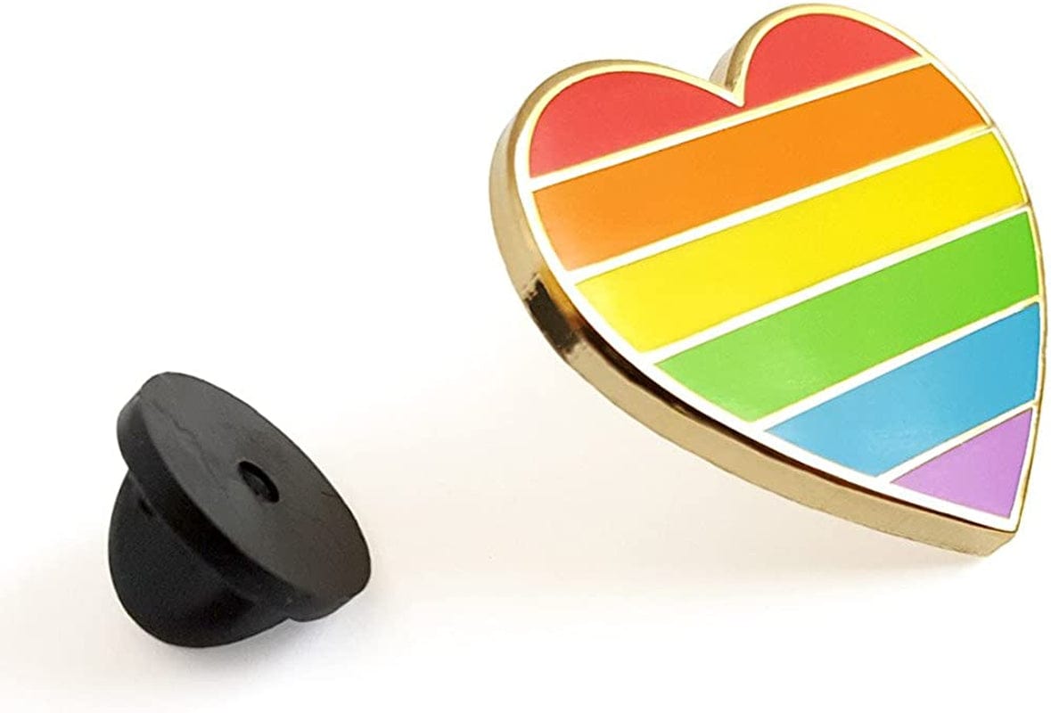 Rainbow Heart Enamel Lapel Pin