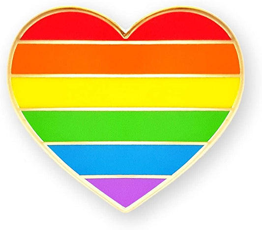Rainbow Heart Enamel Lapel Pin