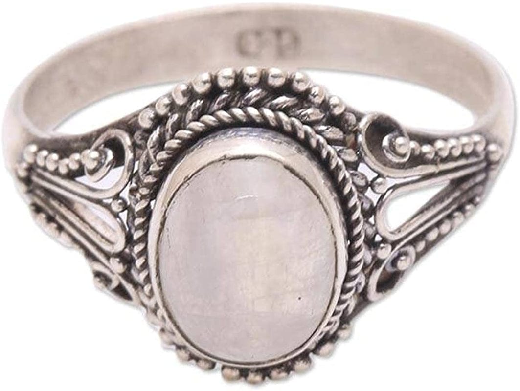 Rainbow Moonstone .925 Sterling Silver Ring, Princess Gem' 11