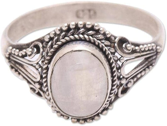Rainbow Moonstone .925 Sterling Silver Ring, Princess Gem' 11
