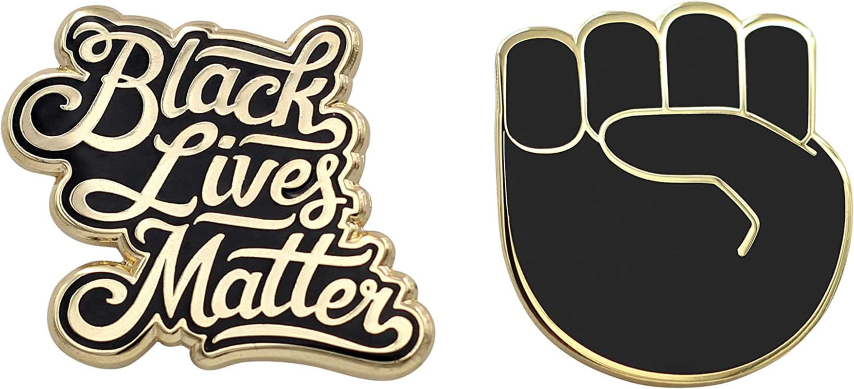 Raised Fist Enamel Pin - Black Lives Matter Lapel Pin - Resist Protest Pin - BLM Pin for Jackets, Backpacks, Bags, Hats & Tops BLM Pin 2 Pack