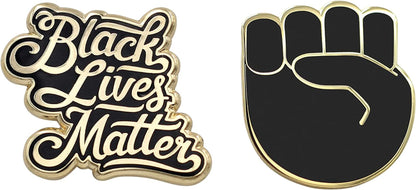 Raised Fist Enamel Pin - Black Lives Matter Lapel Pin - Resist Protest Pin - BLM Pin for Jackets, Backpacks, Bags, Hats & Tops BLM Pin 2 Pack