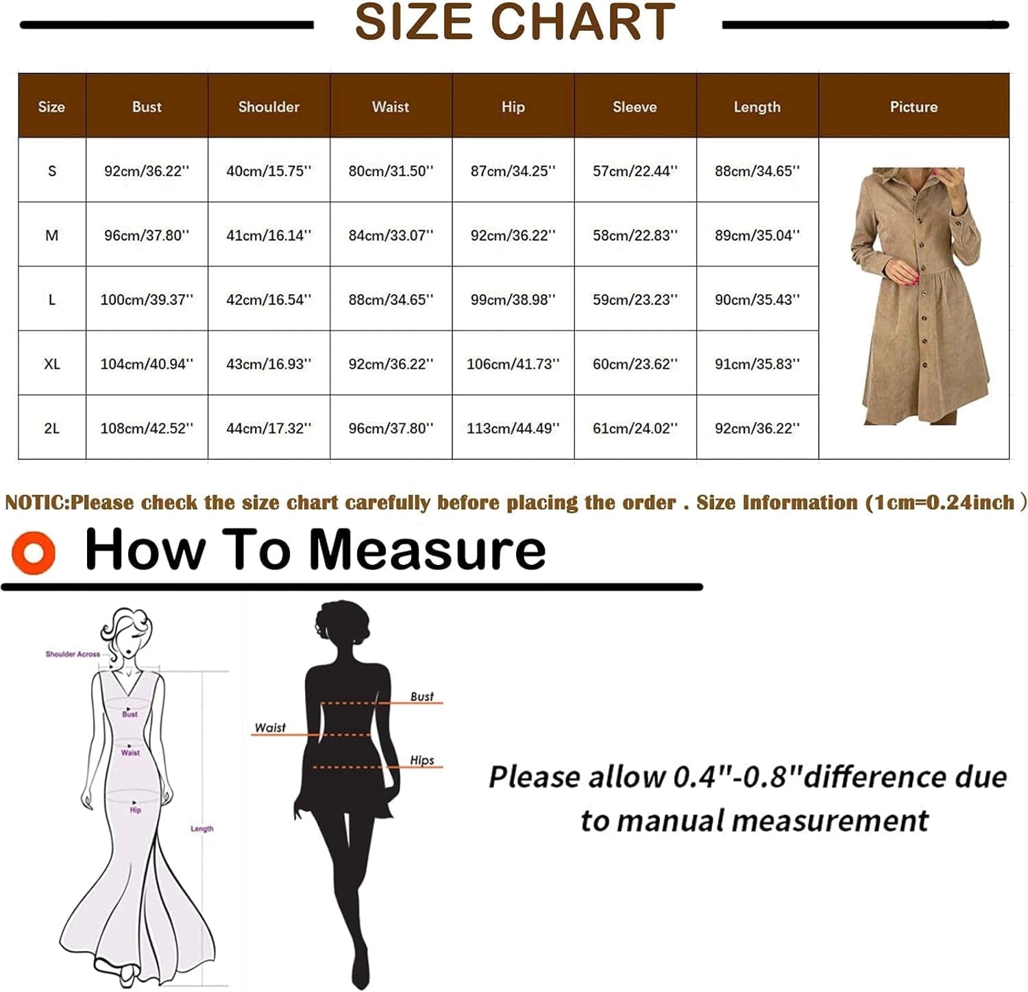 RDEGOOCHA Long Sleeve Dress, Lapel V Neck A-Line Midi Dress Collar Elastic Waist Swing Button down Business Dress