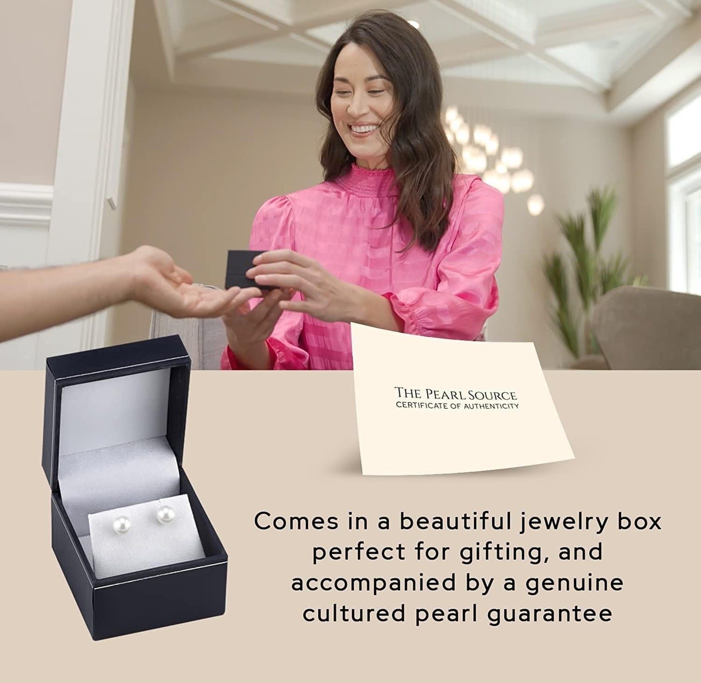 Real Pearl Earrings for Women with round White Freshwater Genuine Cultured Pearls, Hypoallergenic 14K Solid Gold Stud Earrings - the PEARL SOURCE