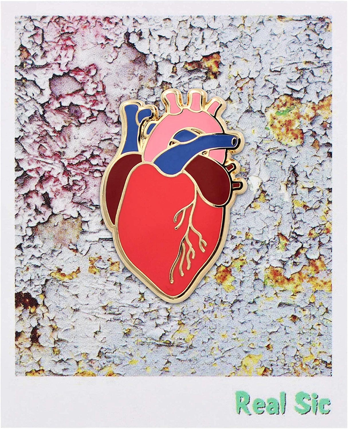 REAL SIC Anatomical Heart Pin - Realistic, Scientific Heart Enamel Pin - Lapel Pin for Valentine'S Day, Medical Pinning Ceremony on Backpacks, Hats, Bags, Jackets & Tops