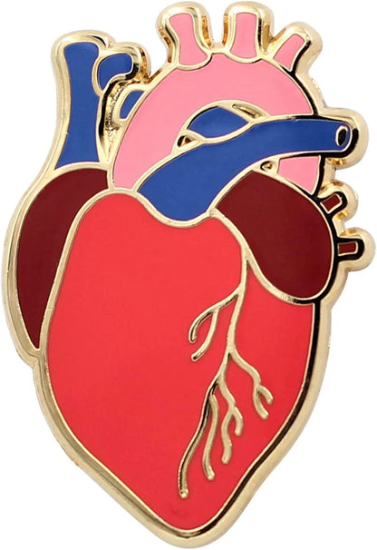 REAL SIC Anatomical Heart Pin - Realistic, Scientific Heart Enamel Pin - Lapel Pin for Valentine'S Day, Medical Pinning Ceremony on Backpacks, Hats, Bags, Jackets & Tops