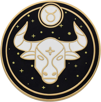 REAL SIC Astrological Sign Pin - Star Sign / Astrology Enamel Pins, Lapel Pins for Birth Sign, Great Gift for Anyone, Perfect Accessory for Jackets, Hats, Backpacks & Tops Taurus