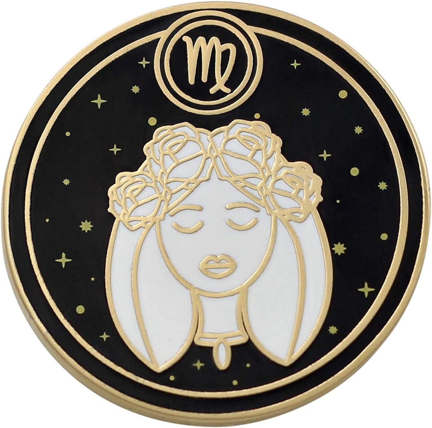 REAL SIC Astrological Sign Pin - Star Sign / Astrology Enamel Pins, Lapel Pins for Birth Sign, Great Gift for Anyone, Perfect Accessory for Jackets, Hats, Backpacks & Tops Virgo