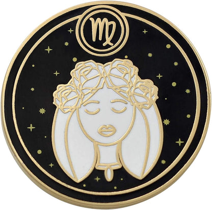 REAL SIC Astrological Sign Pin - Star Sign / Astrology Enamel Pins, Lapel Pins for Birth Sign, Great Gift for Anyone, Perfect Accessory for Jackets, Hats, Backpacks & Tops Virgo
