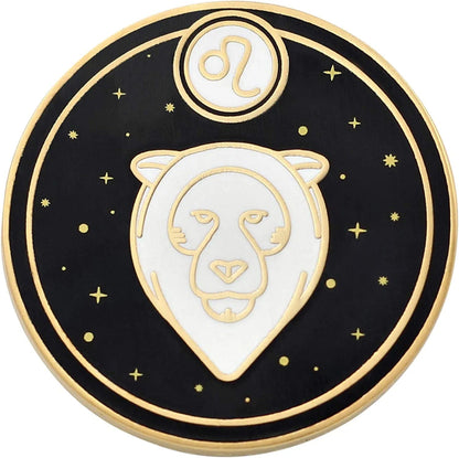 REAL SIC Astrological Sign Pin - Star Sign / Astrology Enamel Pins, Lapel Pins for Birth Sign, Great Gift for Anyone, Perfect Accessory for Jackets, Hats, Backpacks & Tops Leo