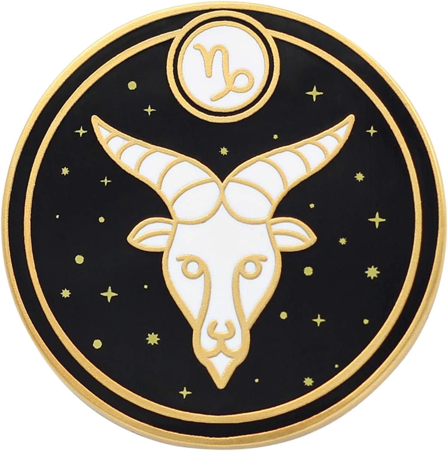 REAL SIC Astrological Sign Pin - Star Sign / Astrology Enamel Pins, Lapel Pins for Birth Sign, Great Gift for Anyone, Perfect Accessory for Jackets, Hats, Backpacks & Tops Capricorn