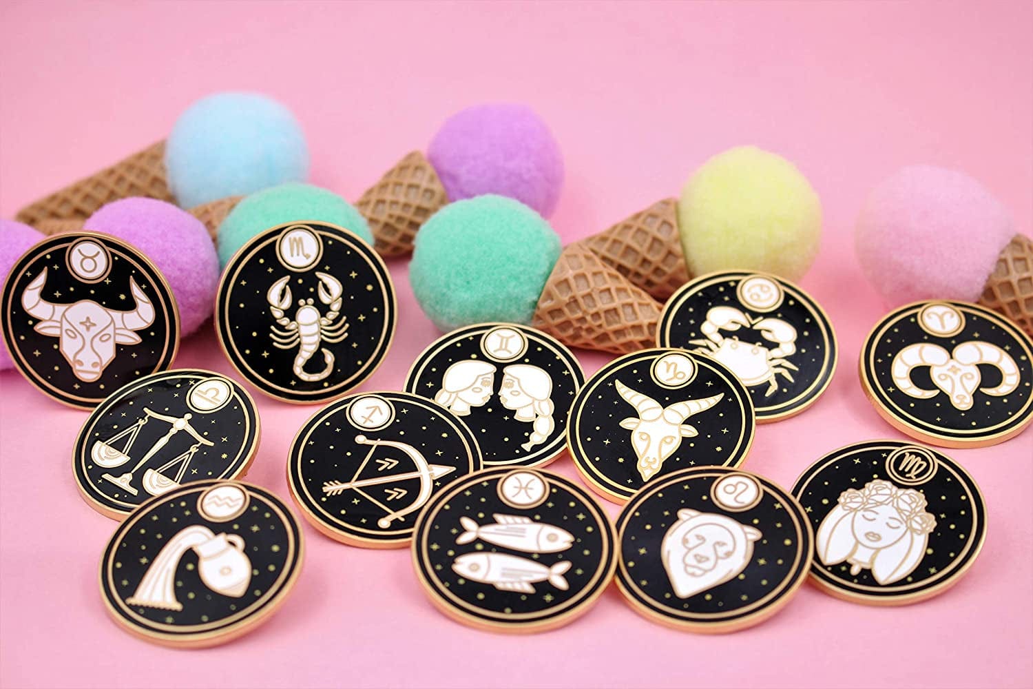 REAL SIC Astrological Sign Pin - Star Sign / Astrology Enamel Pins, Lapel Pins for Birth Sign, Great Gift for Anyone, Perfect Accessory for Jackets, Hats, Backpacks & Tops