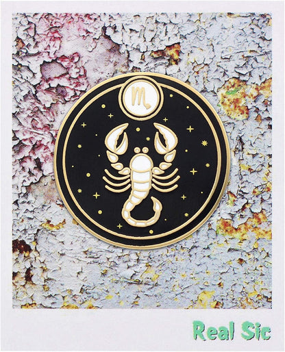 REAL SIC Astrological Sign Pin - Star Sign / Astrology Enamel Pins, Lapel Pins for Birth Sign, Great Gift for Anyone, Perfect Accessory for Jackets, Hats, Backpacks & Tops