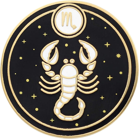 REAL SIC Astrological Sign Pin - Star Sign / Astrology Enamel Pins, Lapel Pins for Birth Sign, Great Gift for Anyone, Perfect Accessory for Jackets, Hats, Backpacks & Tops Scorpio