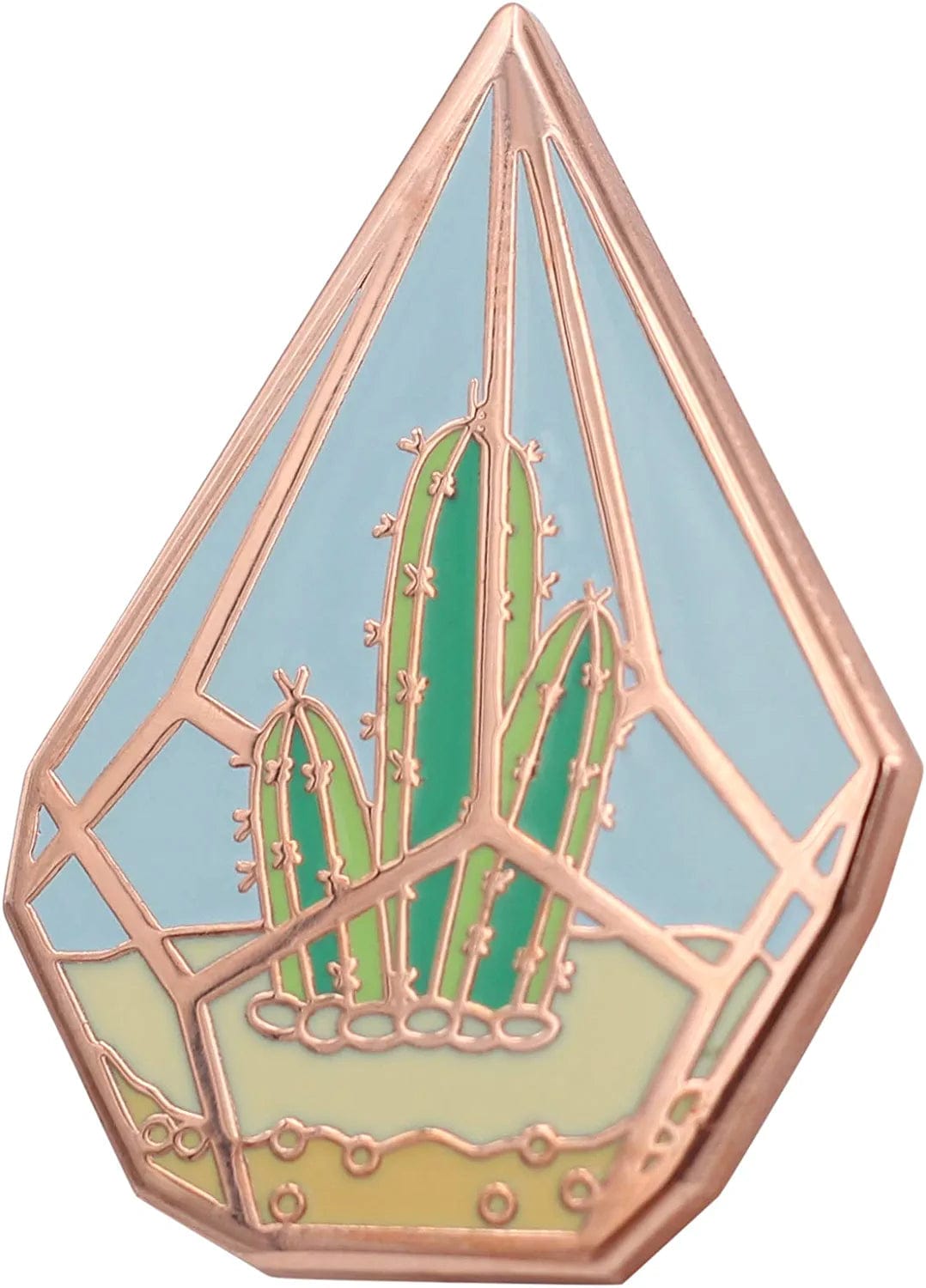 REAL SIC Cactus Enamel Pin - Cute Cactus in Geometric Terrarium Lapel Pin - a Succulent Garden for Backpacks, Jackets, Hats & Tops