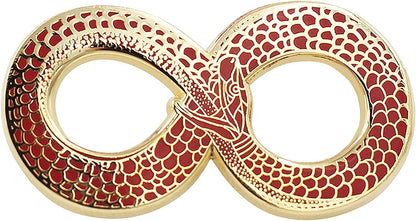 REAL SIC Ouroboros Enamel Pin - Gold Snake Pin - Halloween/Occult/Witch/Alchemy/Tarot Lapel Pin for Jackets, Backpacks, Bags, Hats & Tops Red
