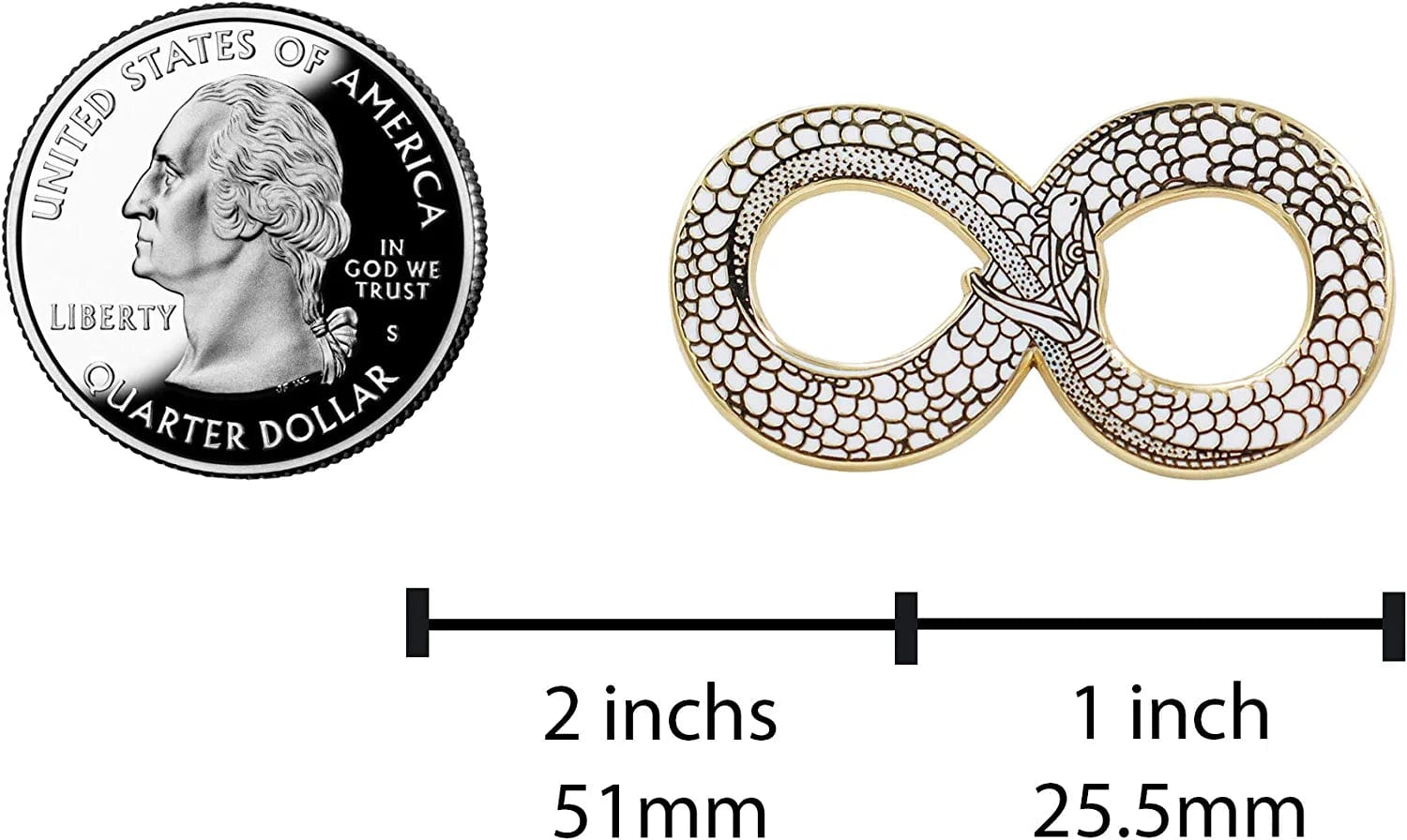 REAL SIC Ouroboros Enamel Pin - Gold Snake Pin - Halloween/Occult/Witch/Alchemy/Tarot Lapel Pin for Jackets, Backpacks, Bags, Hats & Tops