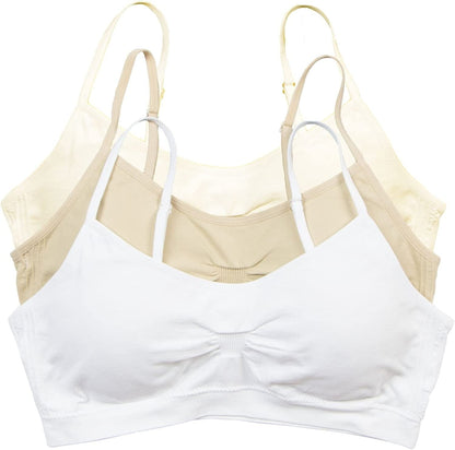 Red Bene Women'S Seamless Padded Wirefree Comfort Bra Bralette Nude-ivory-white / Medium