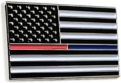 Red Blue Thin Line - USA Patriotic American Standard Official - Police Firefighter Lapel Pin