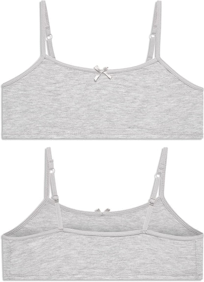 Rene Rofe Girls’ Training Bra Set – 10 Piece Cotton Cami Bralette and Hipster Briefs (M-XL)