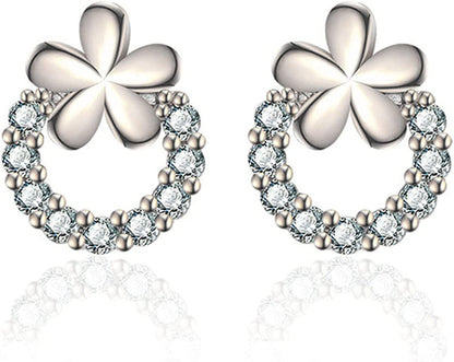 Retro Stud S925 Silver Needle Stud Earrings Niche Temperament Earrings Trendy Light Luxury Fashion Female Retro Exquisite Earrings Gold 1 Pair Silver Flower Stud / One Size